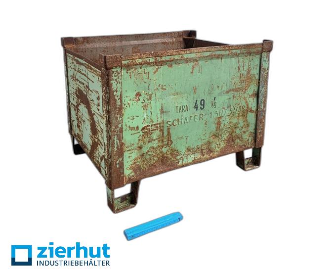 Stahlbehälter SB-866 Schäfer, Stapeltransportbehälter öldicht mit Staplertaschen, lackiert