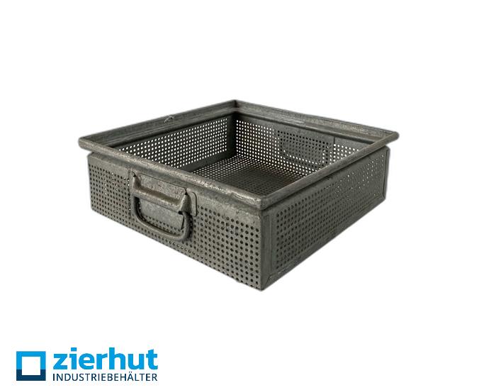 Stack transport box galvanized perforated -hole box Boschkiste