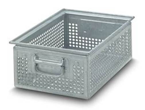 Stack transport box perforated 425x325x300 mm hot galvanized according to DIN EN ISO 1461 -Lochkaesten