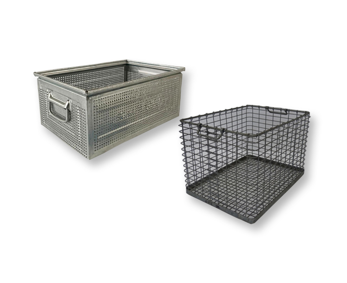 Metal stacking containers